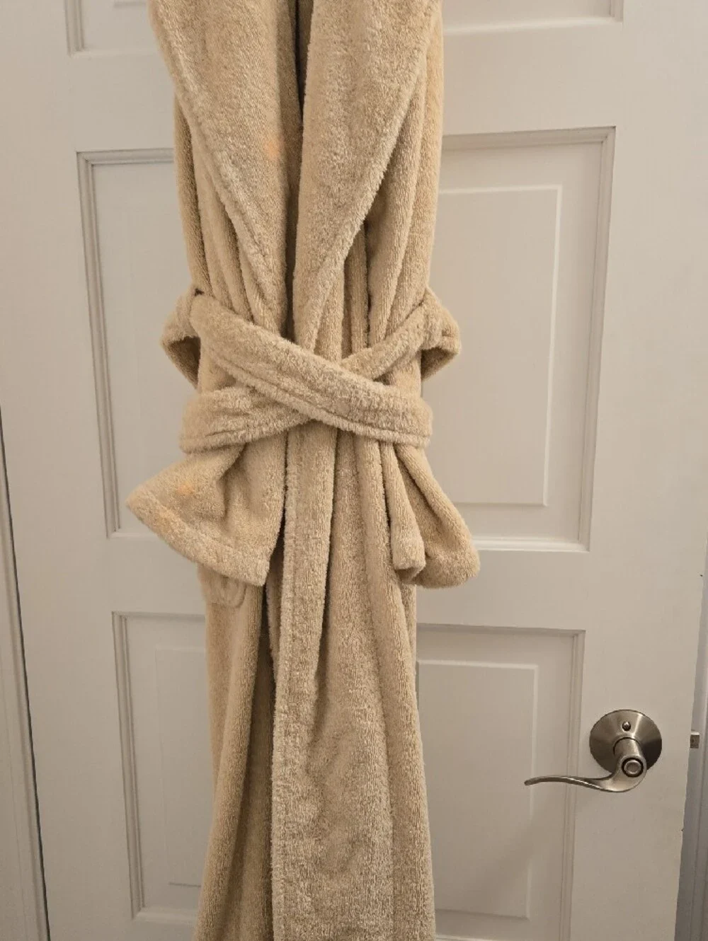 Restoration Hardware Sand Beige Plush Terry Bathrobe